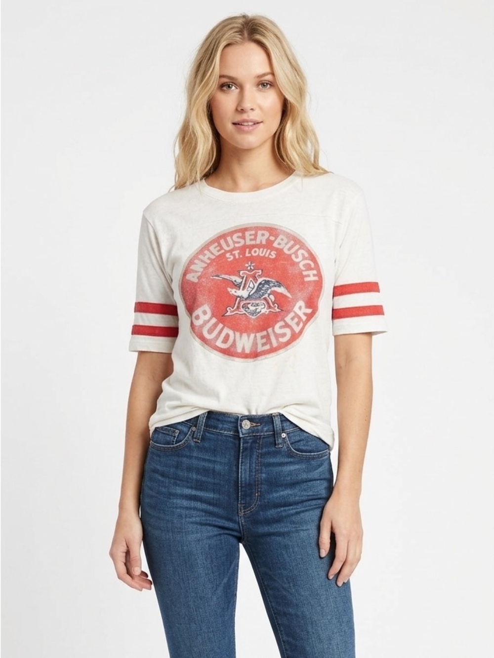 LUCKY BRAND T-shirt size small graphic Anheuser Busch St. Louis Budweiser